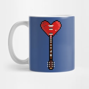 Pixel Poker Suit Heart Guitar Mug